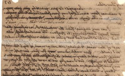 Cursive text on aged paper, with some repairs where the paper was folded